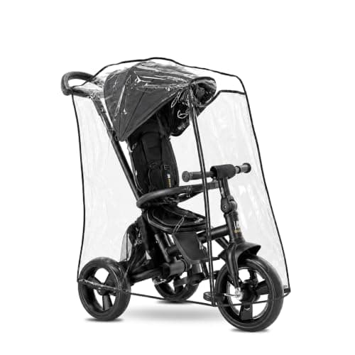 Deryan Universal Rain Cover for Tricycles, Protects Against Rain and Wind, Rain Cover for Children's Tricycles, Travel Weather Protection, Windproof and Waterproof, Transparent