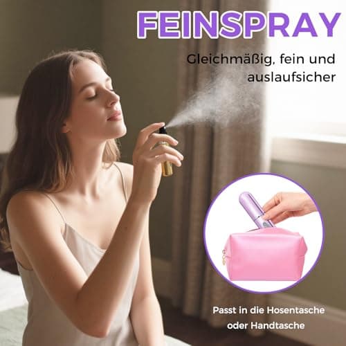 CNMTCCO Perfume Atomiser, Pack of 4 Perfume Bottles, Perfume Atomiser Refillable, Small and Portable, Suitable for Air Travel, Handbags, Travel (5 ml) — view 5
