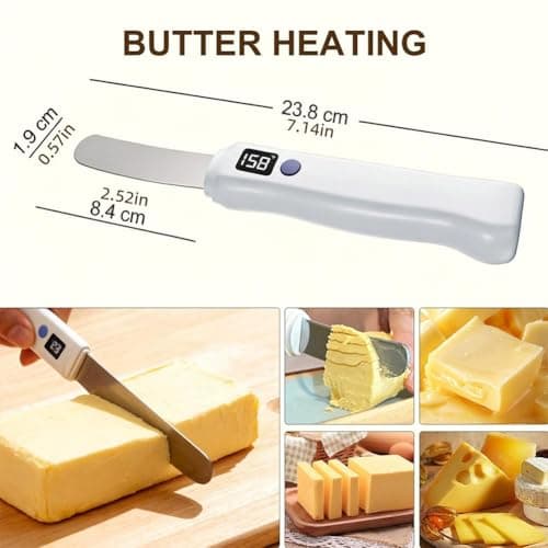 Cordless Heated Butter Knife, Rechargeable USB Warming Knife, Smart LED Display Electric Butter Spreader, Softens Hard & Frozen ButterCoconut Oil Cream Cheese Jam, for Kitchen Party Camping Picnic — view 5