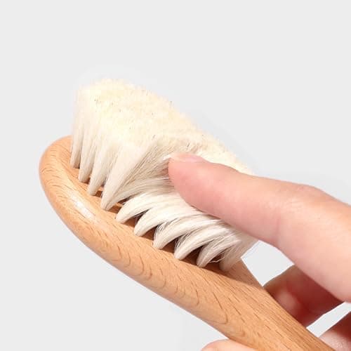 Sustainable Baby Grooming Set with Beechwood Comb and Woolen Brush for Safe Bathing and Daily Hair Care Baby Grooming — view 4