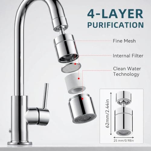 Kitchen tap Spray Head, 360° Swivel 2-Mode Universal Sink Faucet — view 2