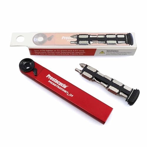 Prestacycle PocketRatchet Lite – 27% Lighter Pocket Multi-Tool | Compact Reversible Ratchet with 8 Double-Ended Bits Stored in Handle | Heavy-Duty 30Nm Bicycle Tool | 1/4" Hex Bit Compatible — view 2