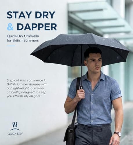 LILAC Windproof Automatic Umbrella, Strong 8 Ribs Compact Travel Brolly — view 2