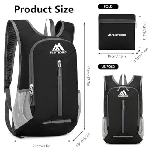 flintronic Foldable Backpack, Ultra Lightweight Rucksack, 16L Hiking Backpack, Unisex Packable Backpack For Men Women, Waterproof Travel Daypack For Outdoor Sport Biking Hiking Climbing — view 5