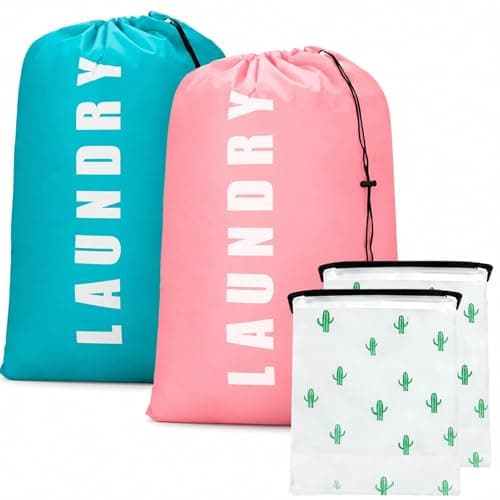 4PCS Laundry Bags Set(Green + Pink)