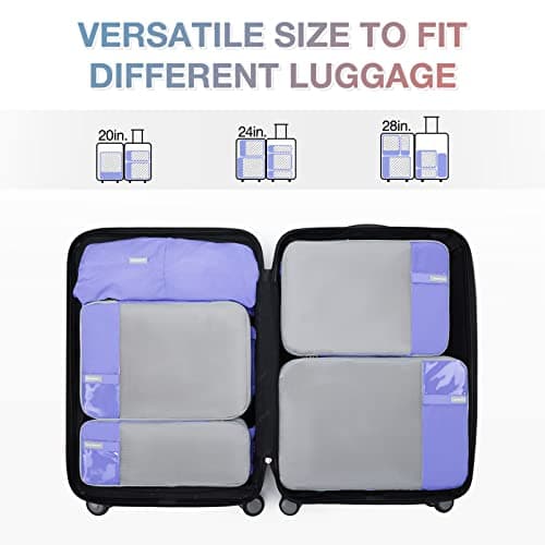BAGSMART 6pcs Compression Travel Packing Cubes for Suitcases Backpack — view 3