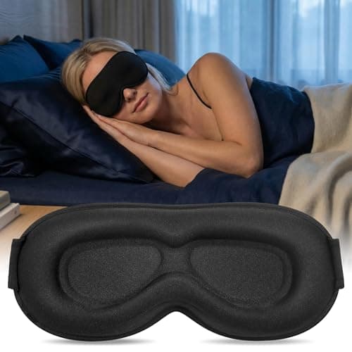 3D Sleep Eye Mask for Women Men - Contoured Blindfold for Side Sleepers