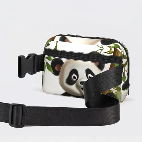 Fanny Pack For Women Men, Cute Panda Climb Bamboo Everywhere Belt Bag Waterproof Fashion Crossbody Waist Packs With Adjustable Strap Hip Bum Bag For Outdoor Hiking Running Travel — view 3