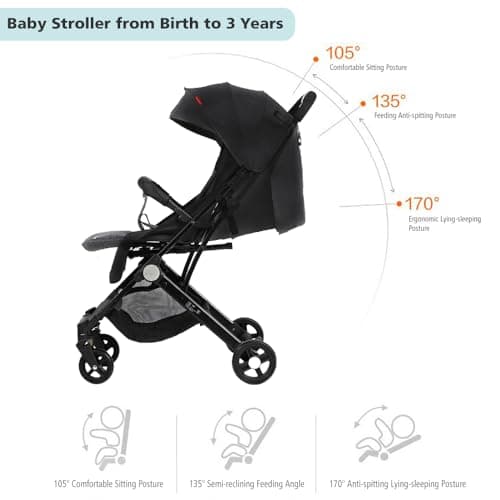 Blendra Baby Stroller FoldableTravel Pram Pushchair with Adjustable Seat — view 6