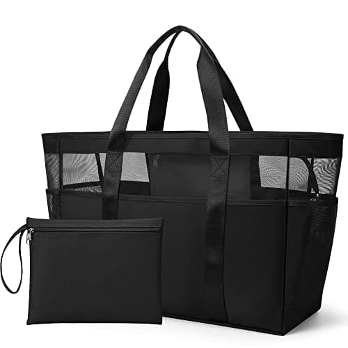 KALIDI Beach Bag for Women Foldable Mesh XXL Beach Bag for Family