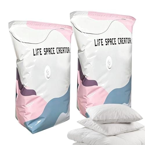 2 Pcs No-pump Vacuum Storage Bags, Press & Seal Reusable Space Saver Bags, Luggage Compression Storage, Thickened Vacuum Bag, For Bedding Clothes Blanket Pillow Mattress Home Travel Road Trip Closet