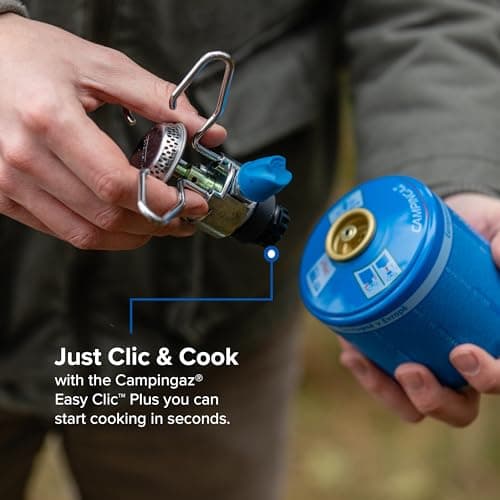 Campingaz Bleuet Micro Plus Camping Stove, lightweight 1-burner Gas Stove, high power 1250 watts, for camping, festivals, hiking, runs off CV 470 gas gartridges, Blue — view 3
