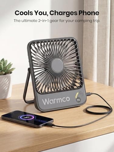 Warmco D3 Portable Rechargeable Desk Fan 10000mAh, 15-24H Battery Life — view 5