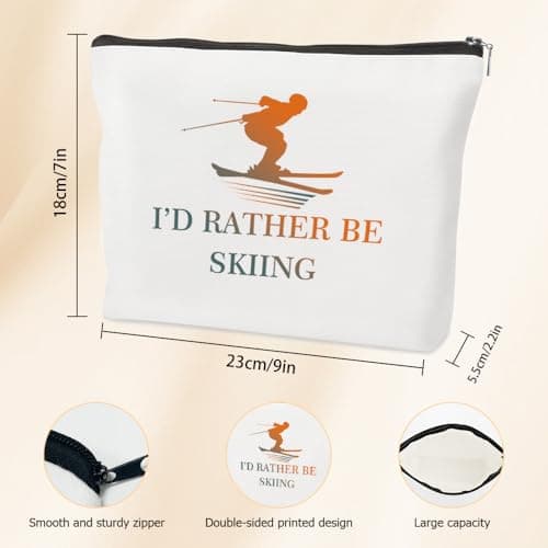 WRNZL Skiing Gifts Accessories Ski Gifts for Men Women Skiers Christmas Birthday Stocking Fillers Valentines Day New Year Halloween International Womens Day Retirement Gifts Skiing Makeup Bag Presents — view 6