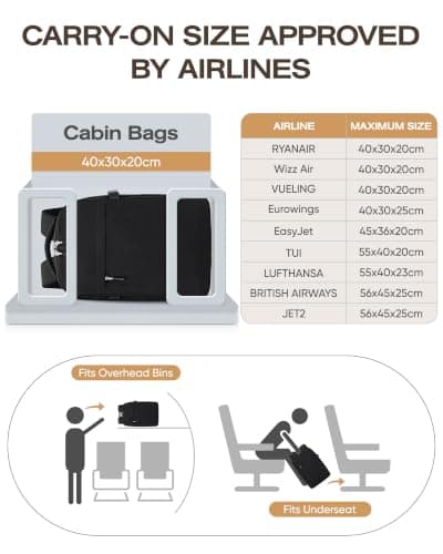 Hayayu for Ryanair Cabin Bags 40x30x20 Underseat — view 2