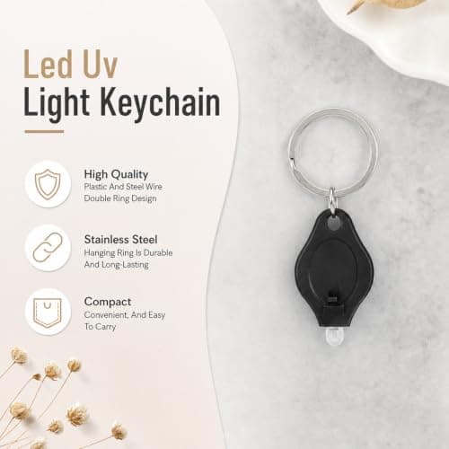 6PCS UV Light Torch Keyring, Mini Money Checker Pen with Black Light LED — view 3