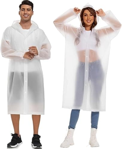 YingErTool Rain Poncho Raincoats, 2 Pcs EVA Reusable Rain Coat Jacket