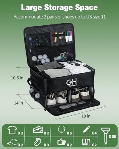 Uniclife Golf Trunk Organizer Waterproof Car Golf Shoes Bag Storage Box — view 2