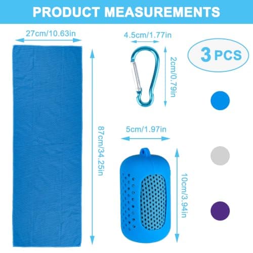Huglux 3 Pack Cooling Towels,30 x 90 cm Cool Gym Towel for Neck & Face — view 2