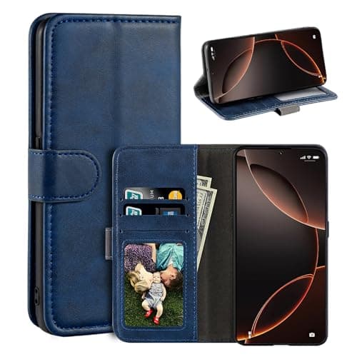 UOGNADGD Faux Leather Flip Case for ZTE Telstra 5G Hotspot 2 - Blue