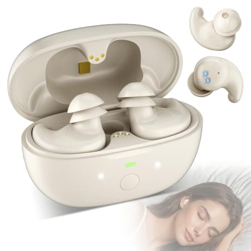Sleep Earbuds Bluetooth 6.0, Mini Wireless Sleep Headphones for Side Sleepers, Up to 80 Hrs Total Playtime, Dual UV Cleaning Light, Ultra Soft & Pressure-Free Fit for Sleeping, Napping and Travel