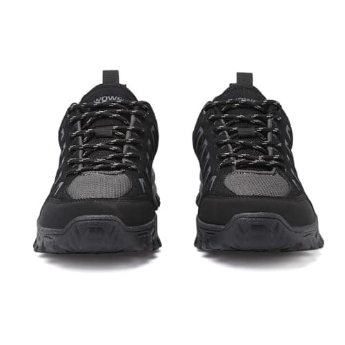 HaloTeam Trekking Shoes Mens Outdoor Travelling Walking Shoes Non-Slip Lace-up Hiking Boots,Black,6 UK — view 4