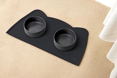 OHMO Silicone Cat Food Mat for Food&Water Bowls, 46x25cm, Black — view 5