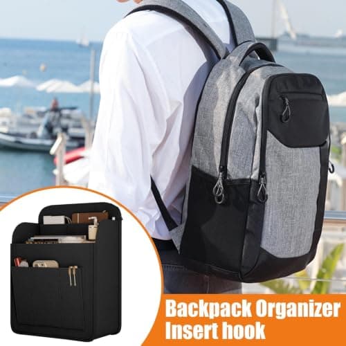 Travel Backpack Organizer Lightweight Felt Insert with Multiple Compartment — view 6