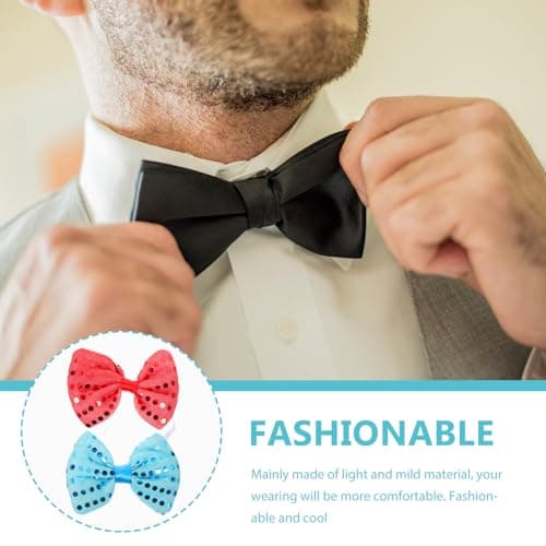 HINTRMENT Flashing LED Bowtie 2pcs Non-woven Fabric with 4 Leds and Battery Pack for Dance Party and Festival Costume Decoration — view 3