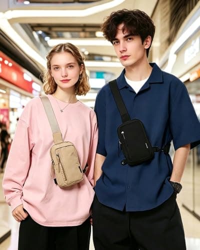 Small Cross Body Bag, Water Resistant Nylon Sling Chest Pack for Men Women — view 4
