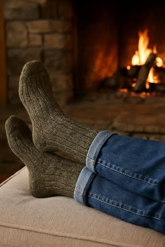 ITRAT 3 Pairs Mens Soft Thermal Premium Quality Long Knee High Lambs Wool Blend Boot Socks Mix Colours Size UK 6-11 EU 39-46 (Assorted Multipack of 3 Pairs) — view 2