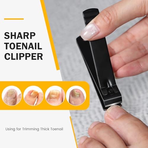 BEZOX Heavy Duty Straight Blade Nail Clippers for Thick Toenails, Professional Stainless Steel Fingernail Toenail Clippers Trimmers - Thick Wide Jaw Toe Nail Clippings — view 5