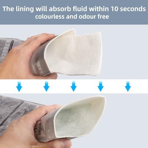 700ml Disposable Travel Toilet Bag – No-Spill with Solidifier Gel for Cars Vans HGV & Camping – Unisex Leak-Proof Emergency Relief Bag for Adults & Children – 12-Pack — view 4