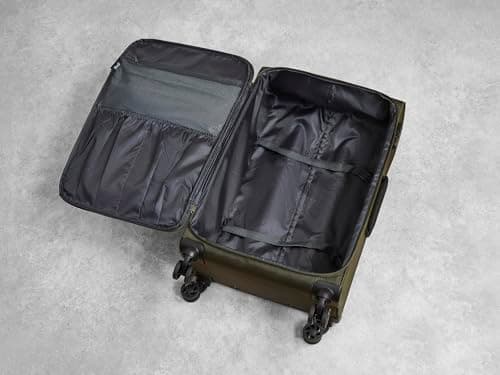 Rock Paris Medium 56L Soft Shell Suitcase - Olive Green — view 4