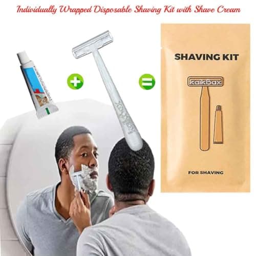 Generic Disposable Razor Kit; 10Pack Individually Wrapped Travel Disposable Razors With Shave Cream; Unisex; White, Black; Women; Travelers, Busy Individuals — view 2