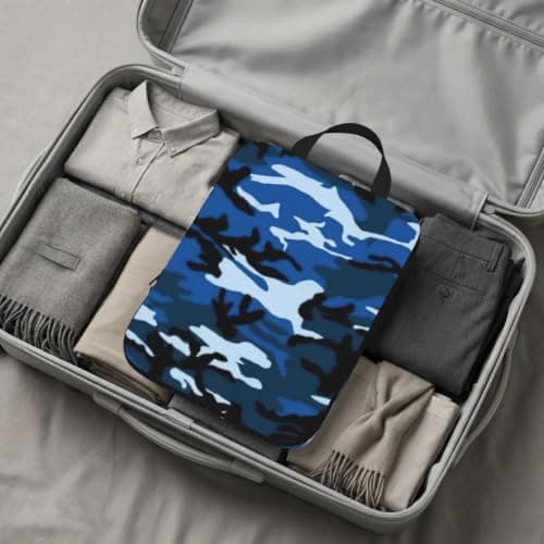 Blue Camo Print 4 Set Compression Packing Cubes for Suitcases,Expandable Storage Bags Organizers — view 6