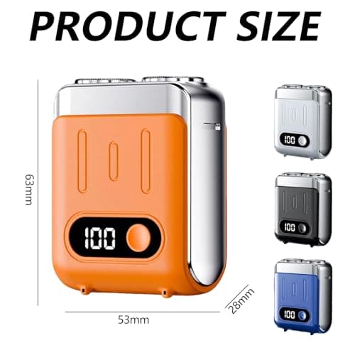 Mini Electric Razor for Men,2025 Portable Razors for Men IPX7 Waterproof,Wet & Dry Head Shaver,Shavers Cordless Rechargeable, Beard Trimmer,Magnetic Double Head Shavers for Home or Travel (Blue) — view 2