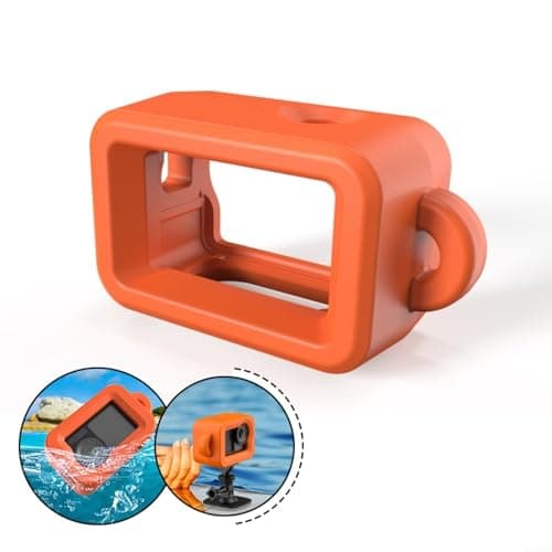 CWOQOCW Action Floating Case For DJI Action 5 Pro Camera, Bright Orange EVA Buoyancy Anti-Loss Floating Housing Accessory,10X6.7x4.8cm — view 6