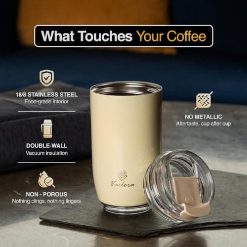 VAELORA Coffee Cup, Vacuum Insulated Stainless Steel Thermal Flask 350ml — view 5