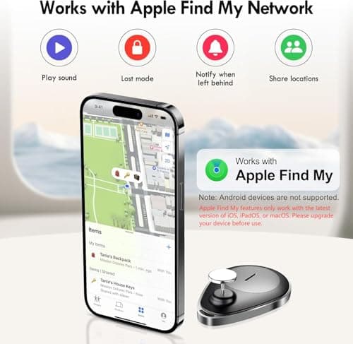 UtagPro GPS Tracker Hidden, Bluetooth Tracker Works with Apple Find My (iOS only), Waterproof, Lost Mode, No Monthly Fee, Mfi Certified, Suitable for Clothing, Shoes, Backpack, Luggage, Keys (Black) — view 2