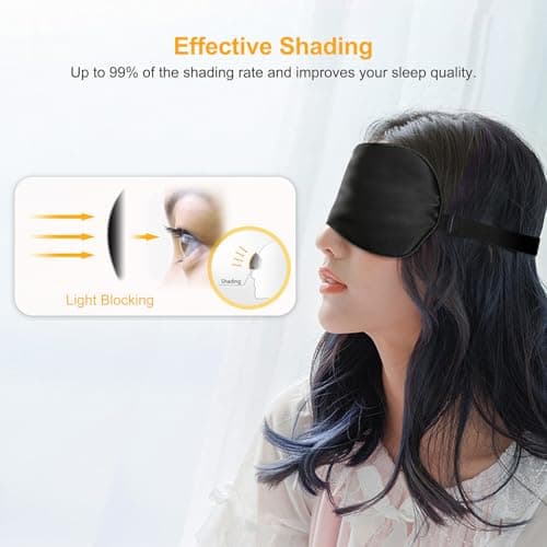 Gritin Silk Sleep Mask, Eye Mask for Sleeping, 100% Real Natural Silk — view 2