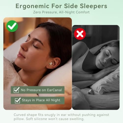 Sleep Ear Plugs 45dB Noise Cancelling Soft Silicone 4 Pairs Tips Case White — view 4