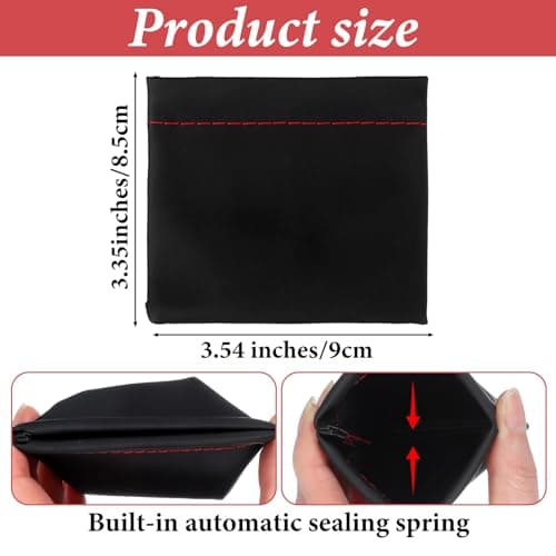 4pcs Earphones Case Pouch Headphone Bag Pu Leather Earphone Black Snap Closure Pouch Small Pouches for Purse Headphones Storage Organizer Soft for Usb Keys Coins Jewellery Accessories — view 2