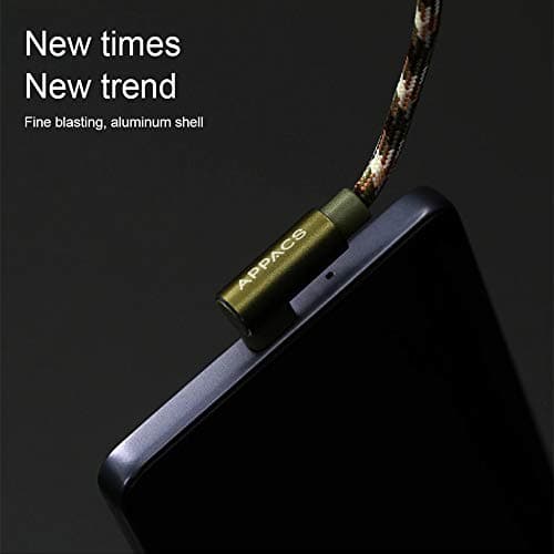 APPACS Cable Heavy duty Braided Fast Charge USB Type C Data Phone USB Charger Cable Lead USB C Cable Android Charger Cable Dash Cam 1m - Green (Camouflage Green) — view 5