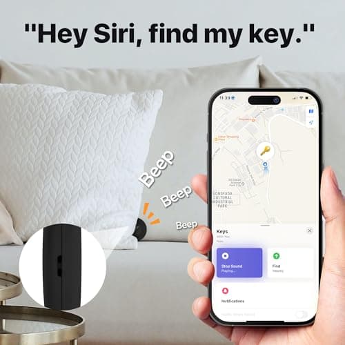 Bluetooth Tracking Tag with Leather Keychain, MFi Certified Key Finder Locator, Luggage Tracker, Works with Find My App iOS Only, Item Finder for Car Keys, Bags, Backpacks, 2-Pack — view 6