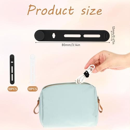 Giantree 20 Pcs Reusable Cable Ties, Silicone Adjustable Cord Organizer — view 4