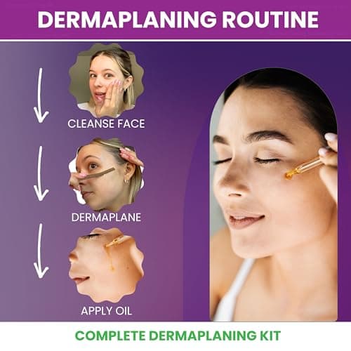 Dermaplaning Kit - Dermaplaning Oil and shaver Bundle - Complete Starter Pack for beginners - Dermaplane Razor (Wheatstraw, 12 Pack) — view 2
