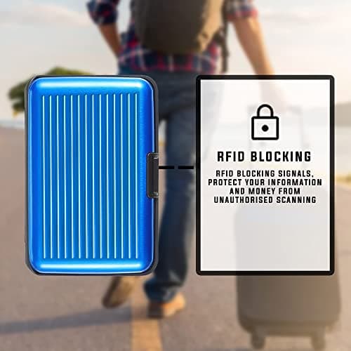 D.A.Y. Republic RFID Blocking Credit Card Holder, Card Protector, Aluminium, Business Card Case for Women or Men, Metal ID Organiser Wallet with 6 Slots, Compact and Convenient, Travel Wallet (Black) — view 5