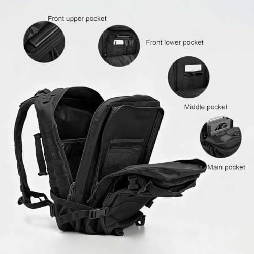 45L Tactical Backpack, Military Rucksack Travel Hiking Camping Bag — view 4
