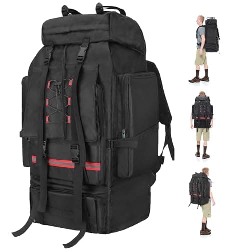 LYtech 130L Hiking Camping Backpack Waterproof Internal Frame Camping Rucksack for Men & Women Large Tactical Backpack Adjustable Padded Straps Multi-Pocket Design for Trekking & Outdoor Adventures